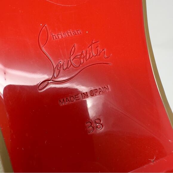 Christian Louboutin Mariza Zeppa 130 Black Espadrille Wedge Sandals Size 38 - Picture 11 of 11